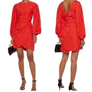 $1750 JOHANNA ORTIZ Liricas Del Momento bead embellished jacquard wrap dress